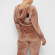 Load image into Gallery viewer, Duck Down Women&#39;s Zippered Tracksuit Golden Velvet  Long Sleeve Hoodie Jacket+Pants Casual Jogging Outfits Two-piece Sets
