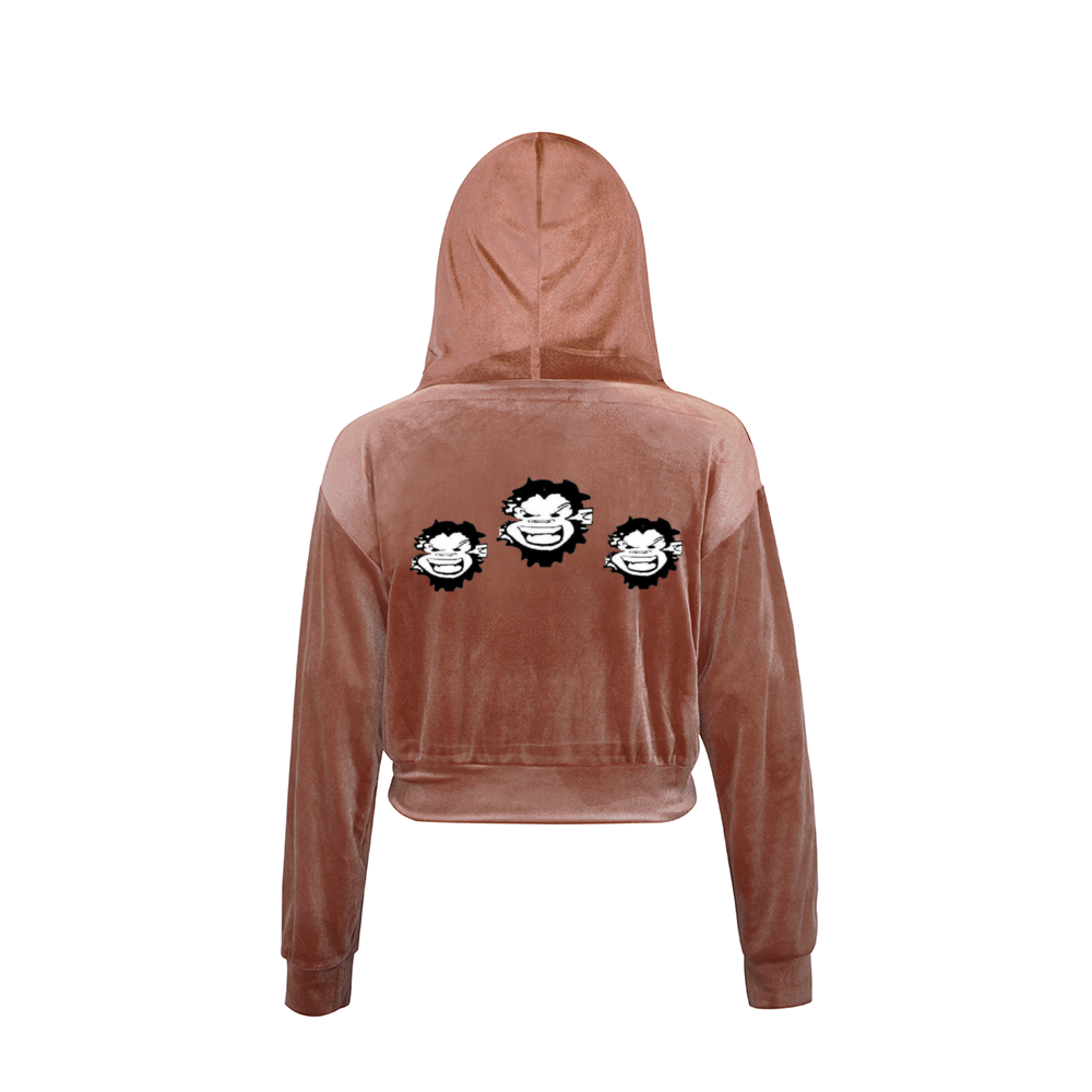 Bobby M. Women's Zippered Tracksuit Golden Velvet  Long Sleeve Hoodie Jacket+Pants Casual Jogging Outfits Two-piece Sets