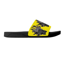 Load image into Gallery viewer, Mazzed out DD yellow  Slide Sandals - Black
