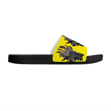 Load image into Gallery viewer, Mazzed out DD yellow  Slide Sandals - Black
