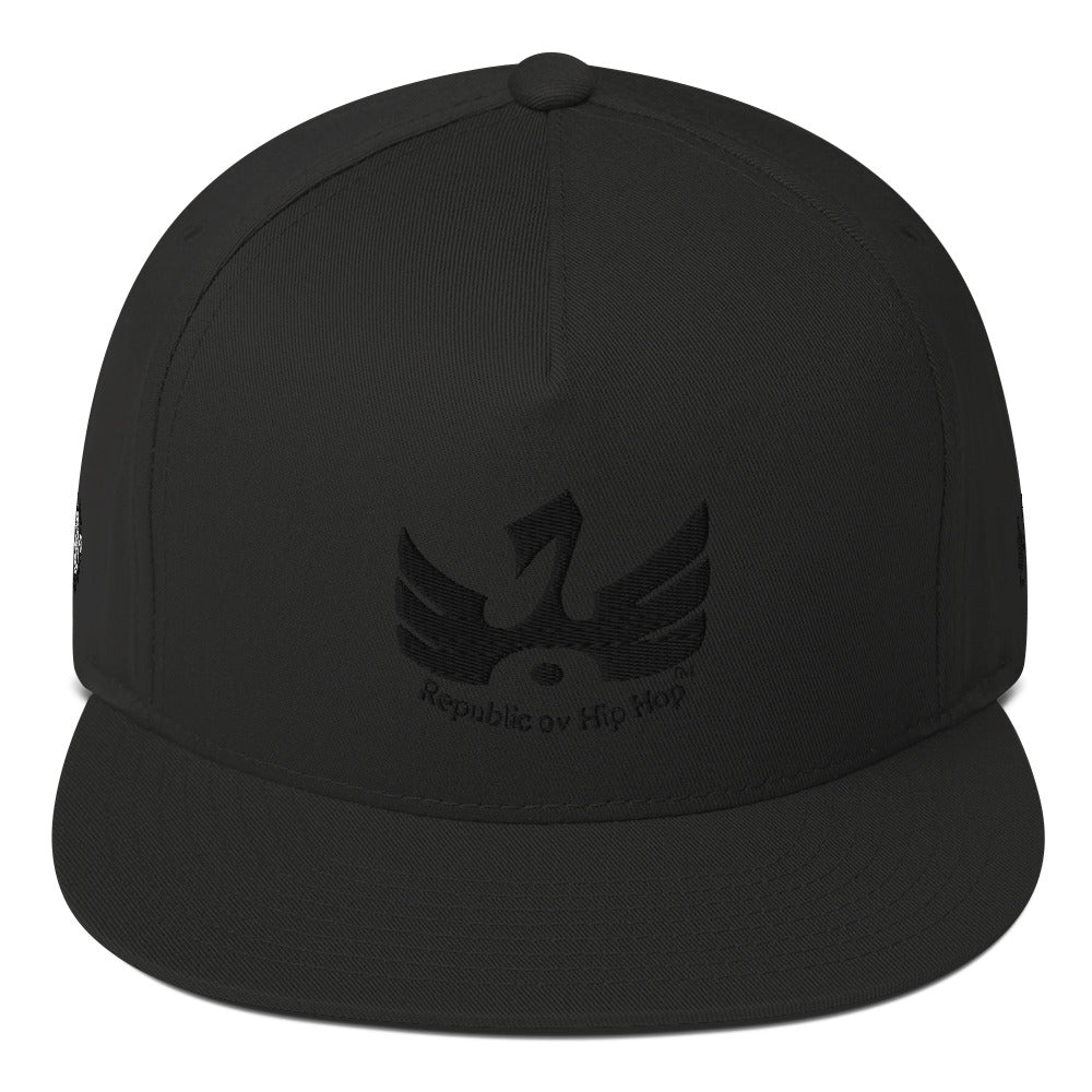 R.O.H.H phoenix 3D blk on blk Flat Bill Cap